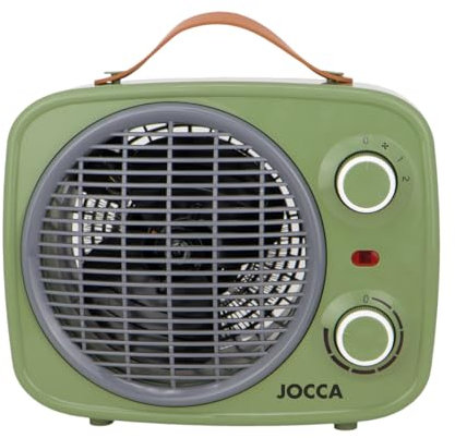 Jocca Heizlüfter 2000W | Heiz- und Ventilatorfunktion | Thermostatregelung | Kippsicherheit | Retro-Design