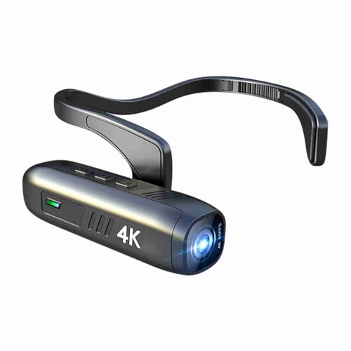 Am Kopf Montierte Kamera 4K 30FPS-Videokamera, Anti-Shake- und 120°-Weitwinkelobjektiv, Drahtlose APP-Fernbedienung, Wiederaufladbarer Akku, für Vlog, Live-Streaming,