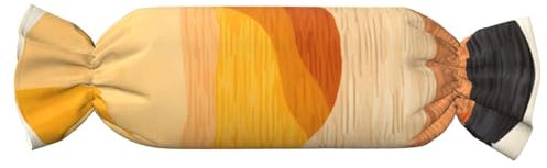Morden Art Print Runder Halswirbelzylinder mit abnehmbarem Kissenbezug, Orange Runde Nackenrolle Candy zylindrisches Kissen für Kopf, Nacken, Rücken, Beine, Hand, Wirbelsäulenunterstützung