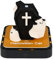 HXCQYGL 3D-Notizblock, 3D Kalender Abreißen 2025, 2025 Tischkalender-Notizblock mit Licht, Papierskulptur Desktop Ornament (Halloween-Katze)