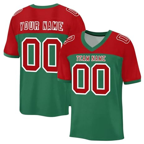 Personalisiert American Football Trikot für Herren Damen Jugend Vorschule Personalized Stitched/Printed Team Name & Number Sporthemden Schnelltrocknend Atmungsaktiv T-Shirt