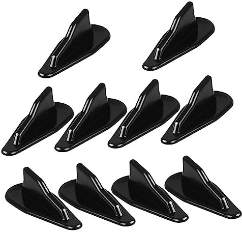 MUCKLILY 10pcs Unique Car Fin Shark Style Roof Bumper Lip Spoiler Rear Diffuser Abs Decor for Car Empennage