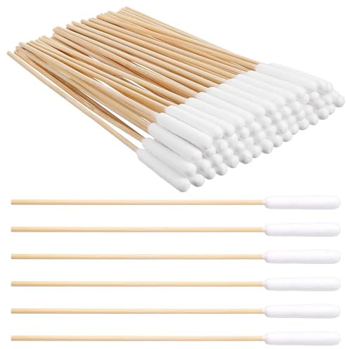 KFHENSOMR 100Pcs Large Cotton Swabs 6 Inch Long Dog Ear Swabs with Bamboo Handle for Dogs Soft Cotton Buds Gentle and Lint-Free Specially Designed for Dogs Pets Ears Cleaning Solution