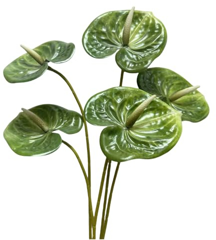 Künstliche Anthurium-Lilien, permanent, für Heimdekoration, Blumenstrauß und grünes Blatt für Zuhause, Braut, Hochzeit, Festival, Party, Handwerk, Ladendekoration, kleiner Blumenstrauß, Zubehör