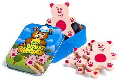 Erzi 15132 Wurstbärchen in der Dose aus Holz, Kaufladenspielzeug für Kinder | Kaufmannsladen, Rollenspiele, Kreative Spielwelten gestalten