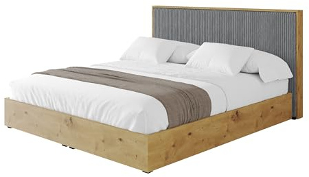ALTDECOR Polsterbett mit Bettkasten und Lattenrost, Bett mit Kopfteil, Boxbett ohne Matratze, Doppelbett mit Stauraum - ENZO10-200x200 Dunkelgrau - Tilia 90