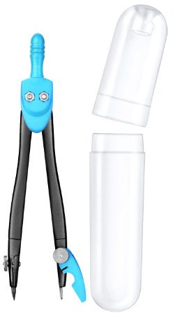 JPC Créations 351501 Compas en métal avec Etui Gris/Bleu