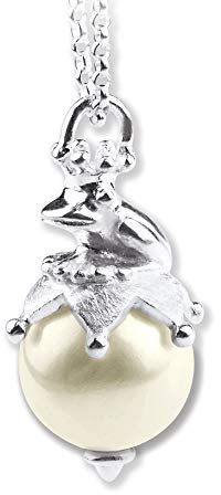 Heartbreaker Frosch Anhänger mit Muschelkernperle aus 925 Sterlingsilber/Kollektion Froggy/Niedlicher Anhänger für Damen/LD FG 32 PW-W