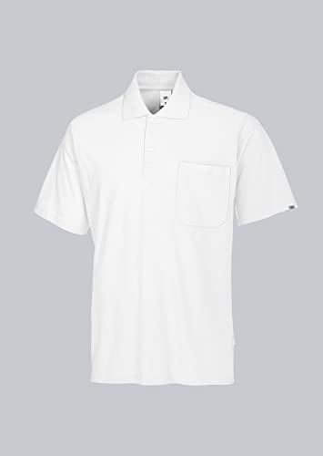 BP 1612-181-21-S Unisex-Poloshirt, 1/2 Ärmel, Polokragen mit Knopfleiste, 70 cm, 220,00 g/m² Stoffmischung, weiß, S