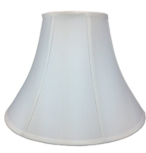 7x17x12 White Shantung Bell Shade with Brass Spider fitter - Perfect for table lamps and some desk lamps -Medium, White