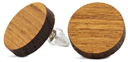 NaturSchatulle Holzschmuck Holzohrringe Teak I Ohrstecker Holz 925 Sterling Silber Holz Ohrringe Damen natürlicher Ohrschmuck