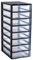 SUNDIS Orgamix, schubladenbox aus Kunststoff, 8 transparente Schubladen im A4-Papierformat, Höhe 65 cm, ideal zur Aufbewahrung von Büchern, Kursen, Dokumenten, Zubehör, Accessoires