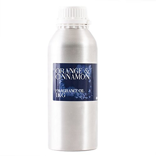 Mystic Moments | Olio di fragranza arancione e cannella 1 kg - perfetto per saponi, candele, bombe da bagno, bruciatori d'olio, diffusori e articoli per la cura della pelle e dei capelli