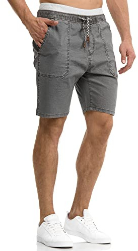 Indicode Herren Stoufville Chino Shorts mit 4 Taschen aus 98% Baumwolle | Modische Herrenshorts für Urlaub und Freizeit mit 4 Taschen, Chinoshorts, Bermudas, leichte Sommerhose, kurze Hose für Männer