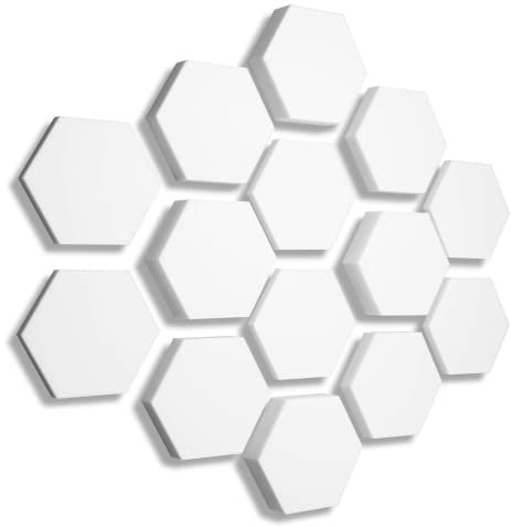 3D Absorber aus Basotect B WEISS - 14 x Absorber Akustik Schallabsorption Breitbandabsorber Set #08