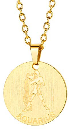 Custom4U Gold Constellation Necklace for Women Jewellery-Exquisite Birth Star Sign Zodiac Pendants