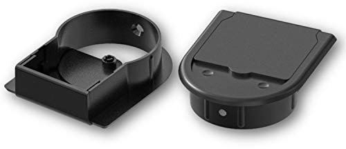 OL Kabeldurchführung Schreibtisch, Schwarz, 22 mm, Kunststoff ABS