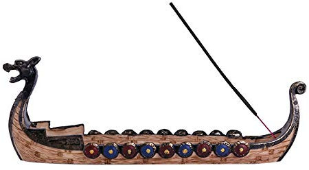 Walaka bâton de l'encens brûleur résine Viking Ships Bâton Porte Encens Ships Rétro Ornement Décoration Artisanat (A)