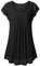 Vafoly Damen Oberteile Kurzarm Modern Tunika Bluse mit Plissee Sommer Tops Double Layer Elegant Casual Blusen Business Schwarz L