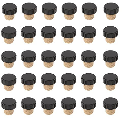HsentimenH 30 Stück Weinkorken Flaschenkorken Griffkorken Wein Flaschenkorken Weinkorken Vintage Weinkorken Verschluss T-Förmiger Kork,Direkter Mund,Plastikhülle,Stopper,Wird für Wein und Bier