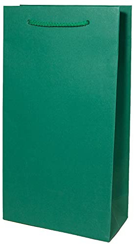 10 x PresentFill® Flaschenverpackung Flaschentüten Flaschentasche Tragetasche Geschenktasche Smaragd Grün für 2 Flaschen 100% Recycling Kraftpapier