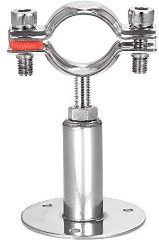 sourcing map Wall Mount Ceiling Mount Pipe Support, 304 Stainless Steel Adjustable Pipe Bracket Clamp for 32-34mm Pipe