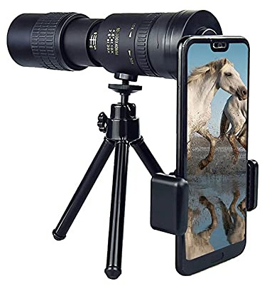 OYZY Portable Zoom Monocular Telescope, 4k 10-300x 40mm Monocular Telescope For Mobile Phone With Smartphone Adapter Tripod, For Hiking Camping Bird Watching Best Gifts For Men