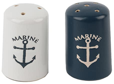 osters muschel-sammler-shop Salz und Pfefferstreuer maritim - Keramik ┼ Anker Motiv ┼ Geschenk-Artikel (Salz und Pfefferstreuer Anker)