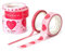 Legami - 5er Set Papierklebebänder,Tape by Tape, Heart, bunt, zum Kleben, Dekorieren und Personalisieren, 3 verschiedene Größen, Länge je 5 Meter