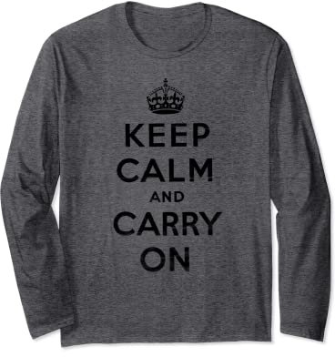 Keep Calm and Carry On Poster vintage Manche Longue