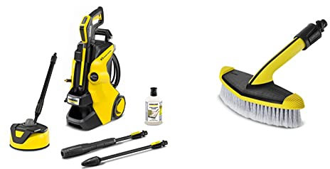 Kärcher Nettoyeur Haute Pression K 5 Power Control Home: Support Intelligent par Une App - INCL. Home Kit 1.324-553.0 Jaune/Noir & Brosse Triangulaire Accessoire pour Nettoyeur Haute Pression