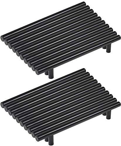 MARGUERASW 20pcs Poignee Meuble noir Poignée de Meuble Cuisine noir T Poignées Placard Tiroir Noir Entraxe 192mm