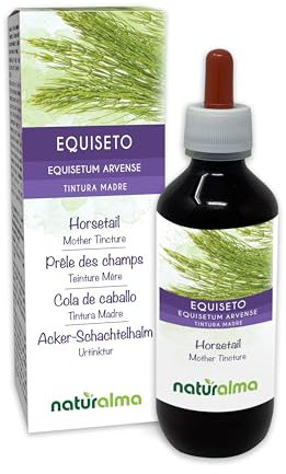 Prêle des champs ou Queue de cheval (Equisetum arvense) herbe Teinture Mère sans alcool Naturalma - Extrait liquide gouttes 200 ml - Complément alimentaire - Végétalien ou végan