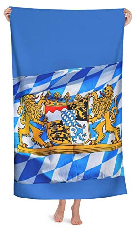 Strandtuch Bayern Bayerische Flagge Mikrofaser Strandtuch Ultraleichtes Reisehandtuch Kinder Pool Badetuch Fitnesshandtuch Für Schwimmbad, Schwimmen, 80 X 130Cm