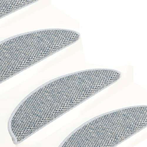 homiuse Treppenmatten Selbstklebend Sisal-Optik 15 STK. 65x25 cm Blau Treppenstufen Matten Modern Stufenteppich Stufenmatten Innen Treppenstufen Antirutsch Treppenstufen Schutz Komfortabel & Warm