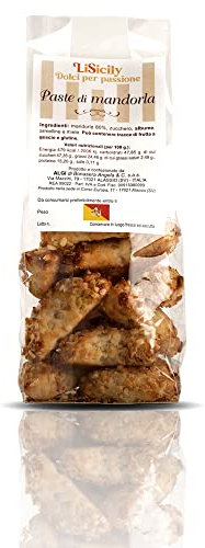 LiSycily - PASTE DI MANDORLA RICCE CON GRANELLA (1000 Gr) - PRODUZIONE ARTIGIANALE | Pasta di Mandorle Siciliane Riccia con Granella Pasticceria Siciliana | Solo Ingredienti 100% Naturali