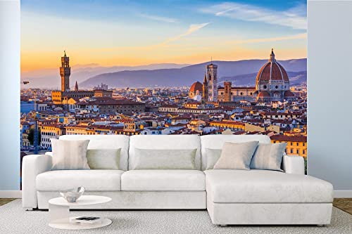 Vlies Fototapete FLORENZ, ITALIEN 375 x 250 cm (inkl. Kleister) - Vlies Tapete, Wandtapete, Wandbilder - Tapete für Wohnzimmer Schlafzimmer, Büro, Küche - Montagefertig