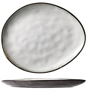 Cosy & Trendy Teller oval, aus Porzellan, flach, 19,5 x 16 cm, 6 Stück
