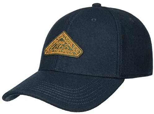 Stetson Vintage Logo Patch Wool Cap - Baseball-Stil - Wollcap Einheitsgröße Verstellbar - Unisex Herbst/Winter dunkelblau One Size