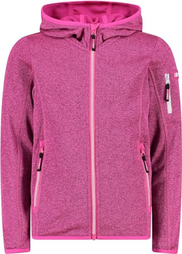 CMP - Giacca in Knit-Tech da Bambini con Cappuccio Fisso, Fuxia-Lighter, 98