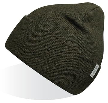 Artexia Mütze Herren und Mütze Damen Ökologisch aus Polywolle Beanie Mütze Unisex Wintermütze Strickmütze (Militärgrün)