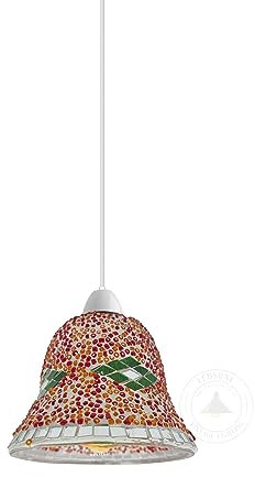 Globe Glass Lamp Shade Pendant Light Handcrafted Mosaic Glass Ceiling Light Shade for Pendant Lighting,Decorative Hanging Lamp Shades for Kitchen, Living Room, Bedroom E27 Fitting
