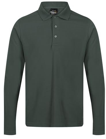 Regatta Professional Mens Pro 65/35 Classic Long Sleeve Polo Shirt - Perfect for Workwear or Casual Dark Green