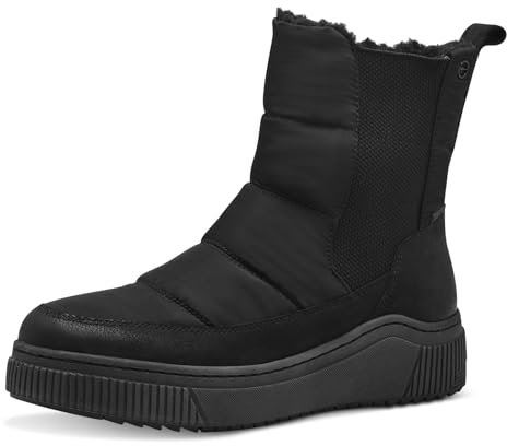 Tamaris COMFORT Damen Winterstiefel ohne Absatz Gefüttert Wasserabweisend, Schwarz (Black), 38 EU