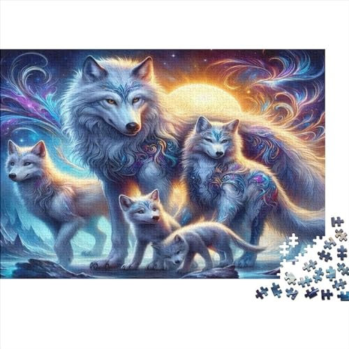 Wolf Family Ungelöstes 3D-Puzzle Mit 500 Teilen Für Erwachsene Und Jugendliche Ab 12 Jahren 500pcs (52x38cm)