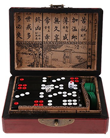 DUERDU Jeu de tuiles Chinoises Pai Gow Paigow, Jeux de Dominos de Casino for Les Amateurs de Jeux de Hasard, Codage de jouets/1334, 00001