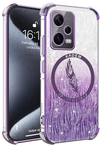 XINYEXIN Funda Glitter para Xiaomi Redmi Note 12 Pro Plus 5G / 12 Pro+ 5G, Carcasa Antigolpes TPU Transparente Bling Brillante Brillo Ultradelgado Slim Bumper Case - Viola