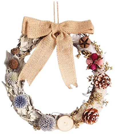 BKEKM Guirnaldas Guirnaldas de Navidad Guirnalda de Flores secas Hechas a Mano Guirnaldas de Pared de Puerta Delantera para Coronas de Ventana de Fiesta Festiva Belleza