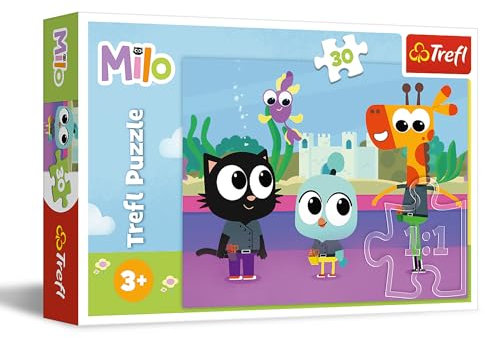Trefl - Milo, Kätzchen Milo - Puzzle 30 Elemente - Buntes Puzzle mit Helden der Fernsehserie, Kreative Unterhaltung, für Kinder ab 3 Jahren