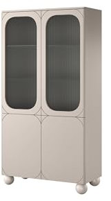 bogart Sonatia II Vitrinenschrank, 100cm, Schrank, Glasvitrine, Vitrine, 100 x 192 x 45 cm, 2-türig, Standvitrine, mit Regalböden und Kugelförmige Beine